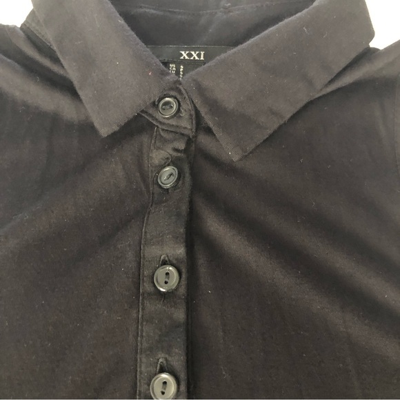 Forever 21 Sleeveless Tank Top Snap black cotton and mesh SZ Small - Picture 7 of 12